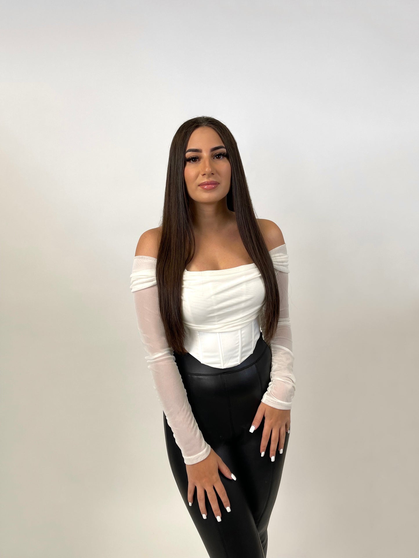 Sandra Shoulder Mesh Top